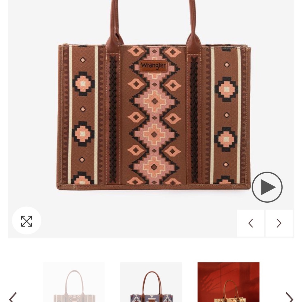 Wrangler Geometric Tan and Brown Shoulder Bag